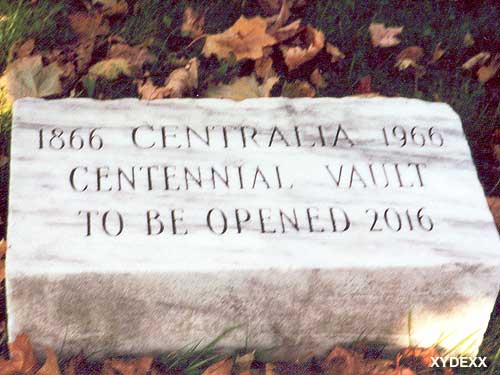 Centralia Centennial Vault - to be opened in 2016. -- XYDEXX.COM