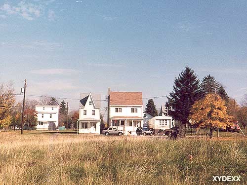 A cluster of houses on Myers Street in Centralia, PA. -- XYDEXX.COM