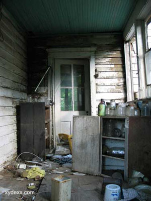 back porch of abandoned house