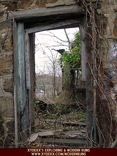 Looking into the house through the south window